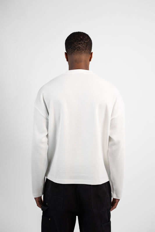 White Waffle Knit - Back
