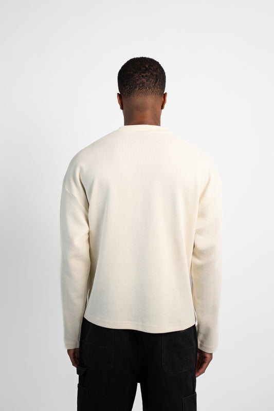 Ecru Waffle Knit - Back
