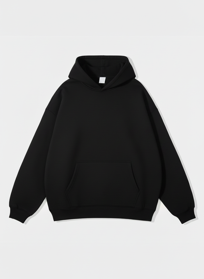 RELAXED FIT HOODIE - BLACK