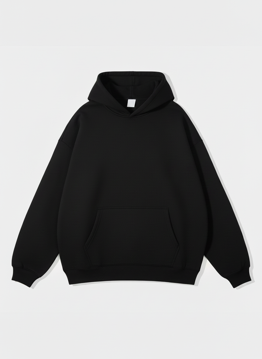 RELAXED FIT HOODIE - BLACK